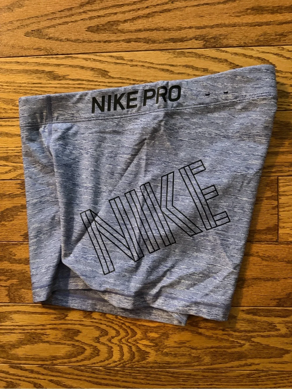 Nike Pro Heather Light Blue Bike Shorts